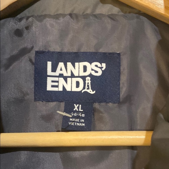 Lands' End Black Quilted Vest with Stand-Up Collar - Picture 2 of 8